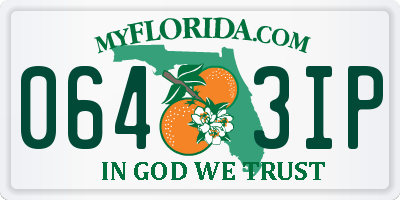 FL license plate 0643IP