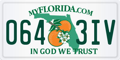FL license plate 0643IV