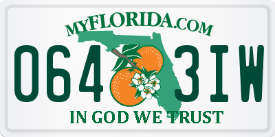 FL license plate 0643IW