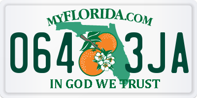 FL license plate 0643JA