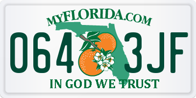 FL license plate 0643JF