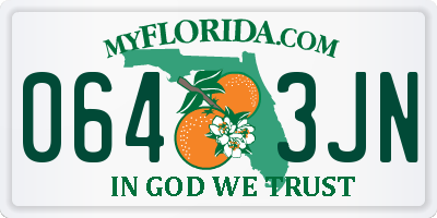 FL license plate 0643JN