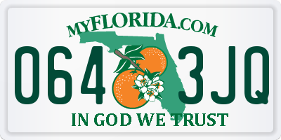 FL license plate 0643JQ