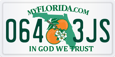 FL license plate 0643JS