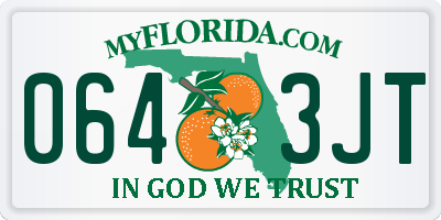 FL license plate 0643JT