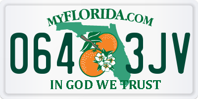FL license plate 0643JV