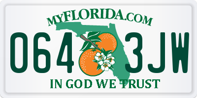FL license plate 0643JW