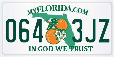 FL license plate 0643JZ