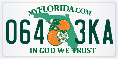 FL license plate 0643KA