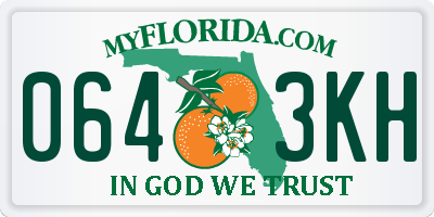 FL license plate 0643KH