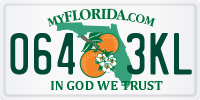 FL license plate 0643KL
