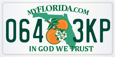 FL license plate 0643KP