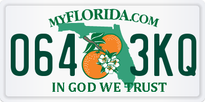 FL license plate 0643KQ