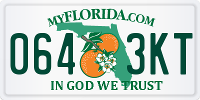 FL license plate 0643KT