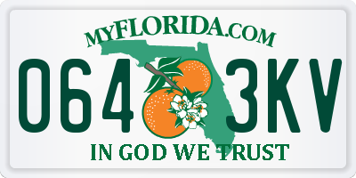 FL license plate 0643KV