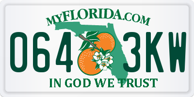 FL license plate 0643KW