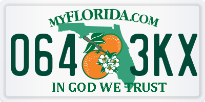 FL license plate 0643KX