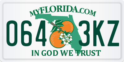 FL license plate 0643KZ