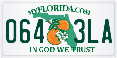FL license plate 0643LA