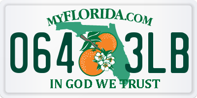 FL license plate 0643LB