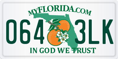 FL license plate 0643LK