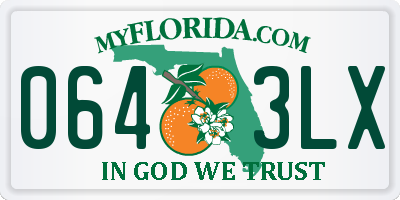 FL license plate 0643LX