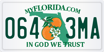 FL license plate 0643MA