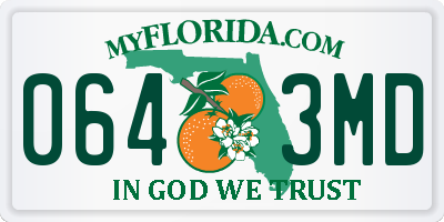 FL license plate 0643MD