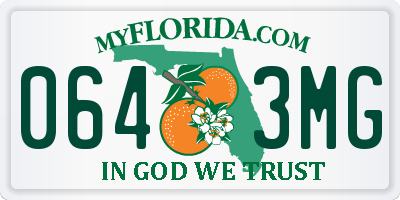 FL license plate 0643MG