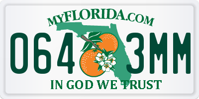 FL license plate 0643MM