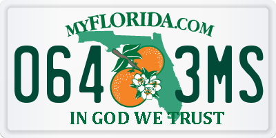 FL license plate 0643MS