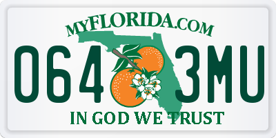 FL license plate 0643MU