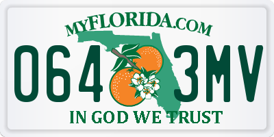 FL license plate 0643MV