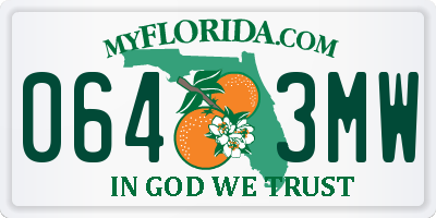 FL license plate 0643MW