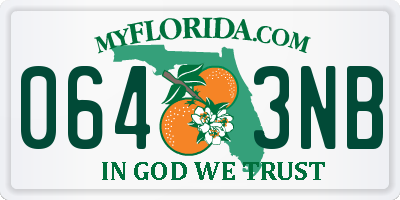 FL license plate 0643NB