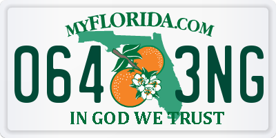 FL license plate 0643NG