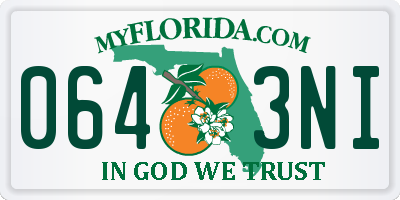 FL license plate 0643NI