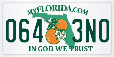 FL license plate 0643NO