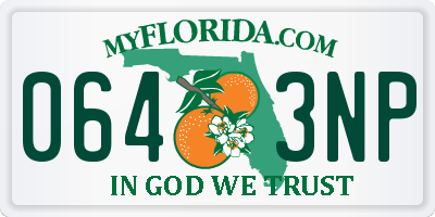 FL license plate 0643NP