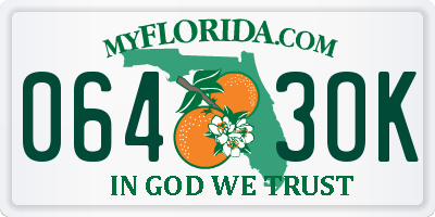 FL license plate 0643OK