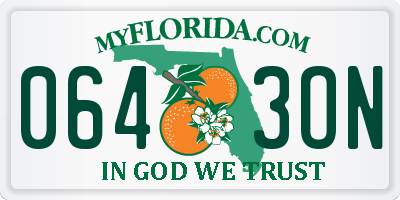 FL license plate 0643ON