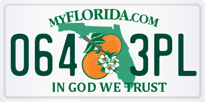 FL license plate 0643PL