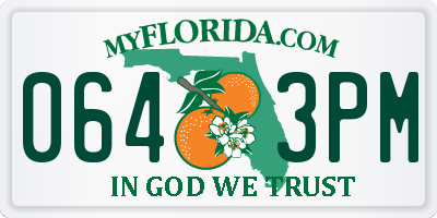 FL license plate 0643PM