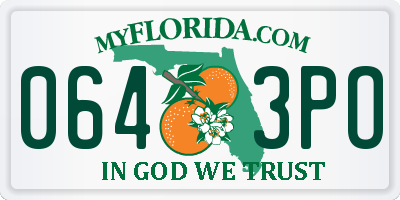 FL license plate 0643PO