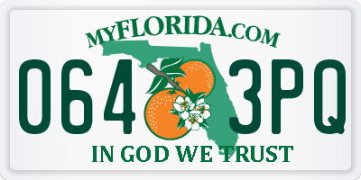 FL license plate 0643PQ
