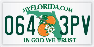 FL license plate 0643PV
