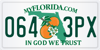 FL license plate 0643PX