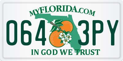 FL license plate 0643PY