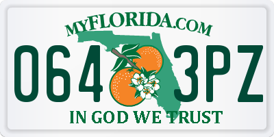 FL license plate 0643PZ