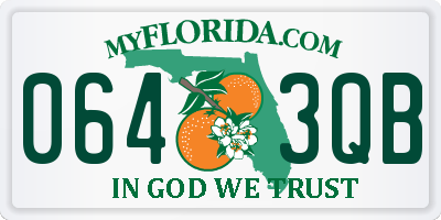 FL license plate 0643QB